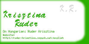 krisztina ruder business card